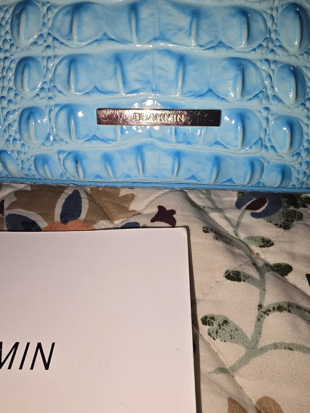 EUC - Brahmin Katie Crossbody bag in Tropic Blue Melbourne